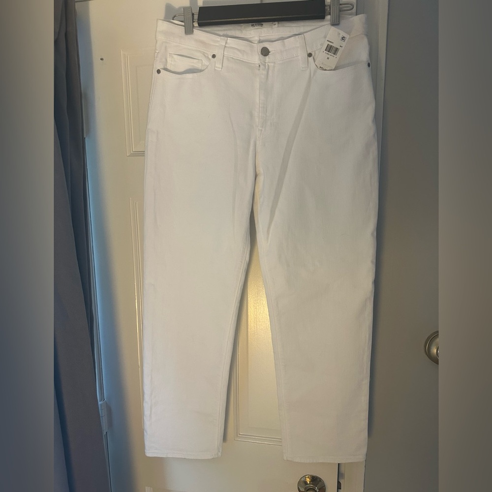 HUDSON Nico mid-rise cigarette jeans, white, size 32. NWT
